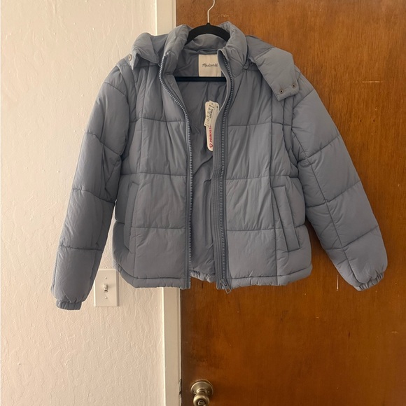Madewell Modular Quilted Crop Puffer Jacket XS NWT - Picture 3 of 5